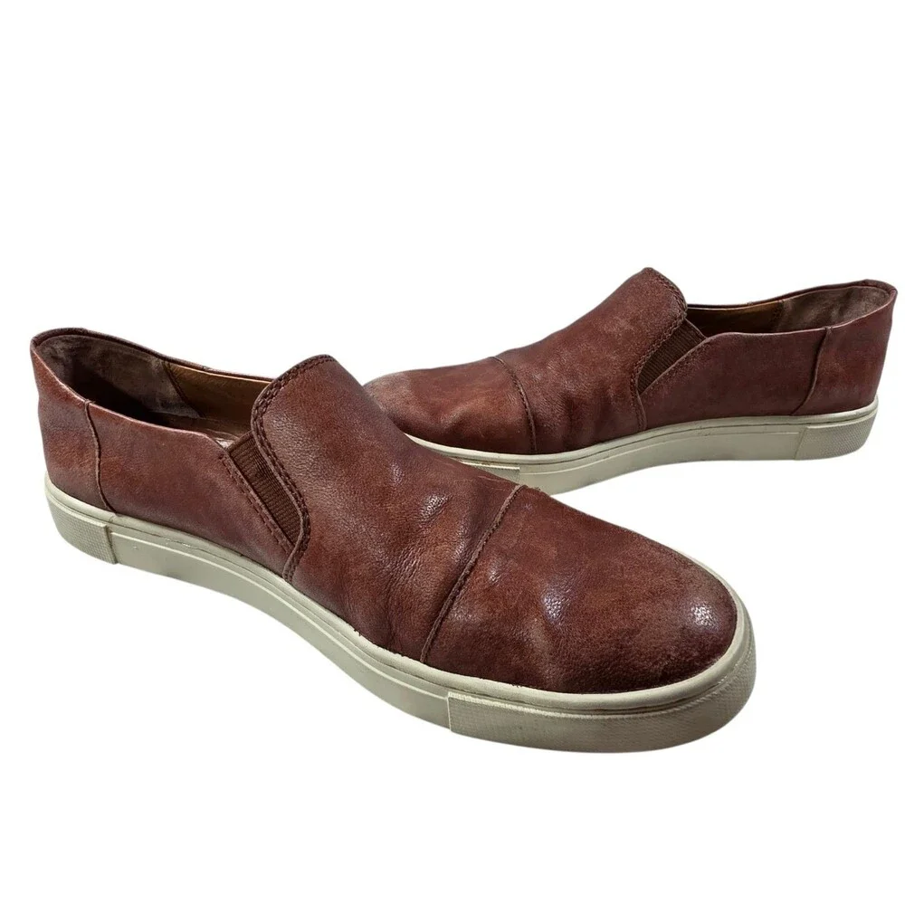 Frye Brown Leather Shoes Sneaker Loafers Mens‎ Size 8.5 7200043